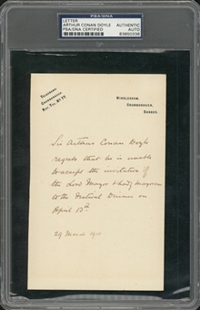 1910 Sir Arthur Conan Doyle Signed Handwritten Letter (PSA/DNA)
